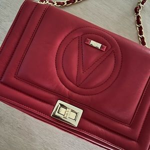 Red leather Valentino crossbody bag